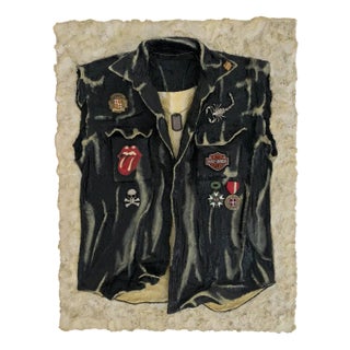 Walter Parini, Whose name is\.\.Lone Wolf, Mixed Media on Canvas with Applications, 2010 For Sale