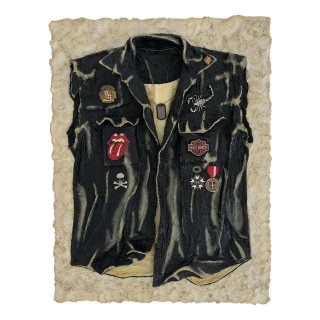 Walter Parini, Whose name is\.\.Lone Wolf, Mixed Media on Canvas with Applications, 2010 For Sale