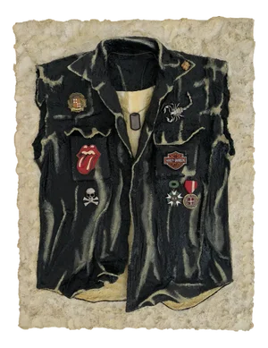 Walter Parini, Whose name is\.\.Lone Wolf, Mixed Media on Canvas with Applications, 2010