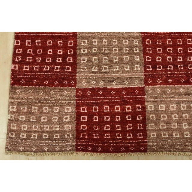 Gabbeh Runner 3’1” X 17’9” Brown Red Wool Contemporary Hand-Knotted Rug For Sale - Image 10 of 13