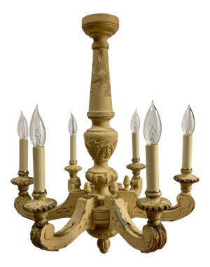 19th Century French Carved & Painted Chandelier