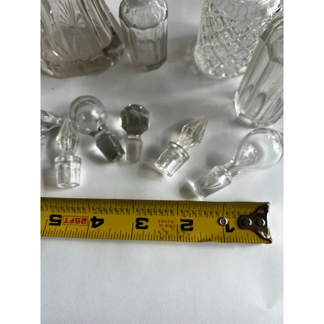 Mid-Century Modern Vintage Collection of Miniature Glass Perfume Bottles With Silver Accents- Set of 6 For Sale - Image 3 of 11