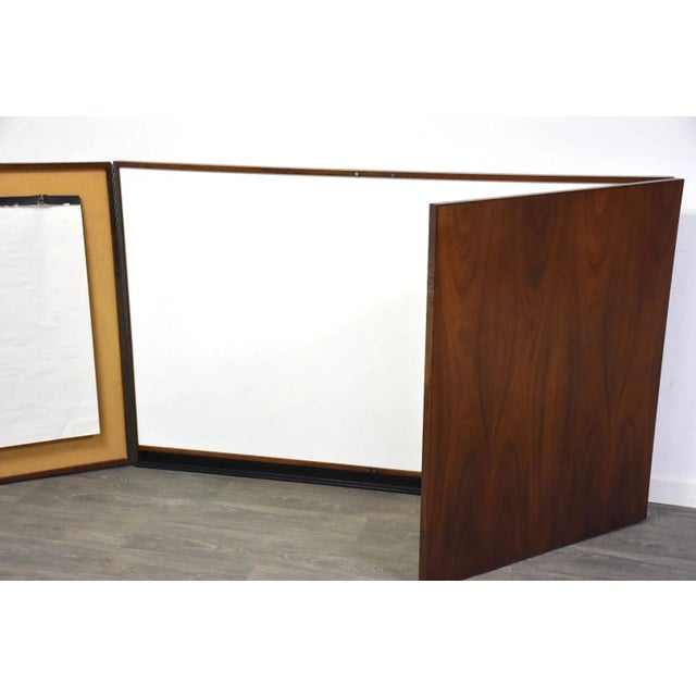 Mid-Century Modern Mid Century Walnut Whiteboard For Sale - Image 3 of 12
