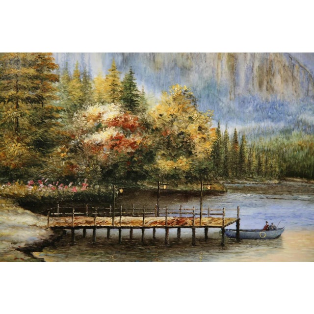 Mid 20th Century Landscape with Cabin - KPN Plaque on Porcelain For Sale In New York - Image 6 of 9