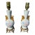 Vintage French-Style Porcelain Table Lamp With Floral Motif & Gilt Accents - Set of 2 For Sale