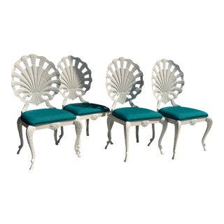 1970s Set of 4 Brown Jordan Aluminum Shell Chairs For Sale
