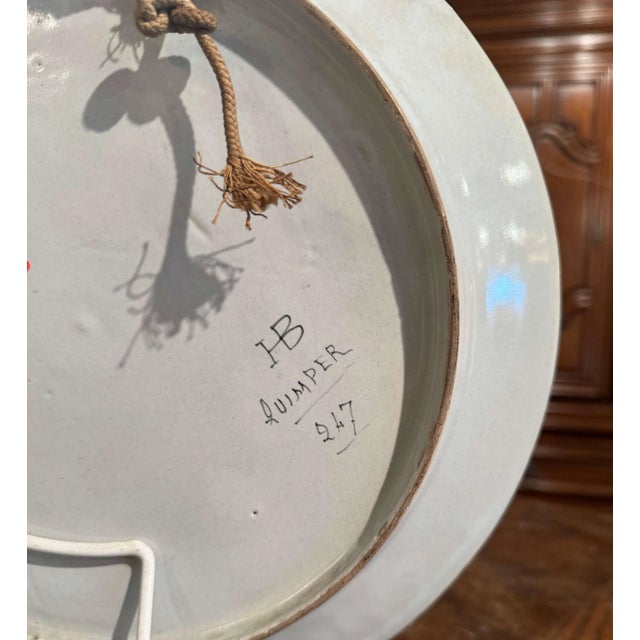 Blue Early 20th Century French Hand Painted Faience Hb Quimper Platter For Sale - Image 8 of 8