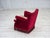 Danish Armchair in Red Velour and Ash, 1970s For Sale - Image 12 of 17