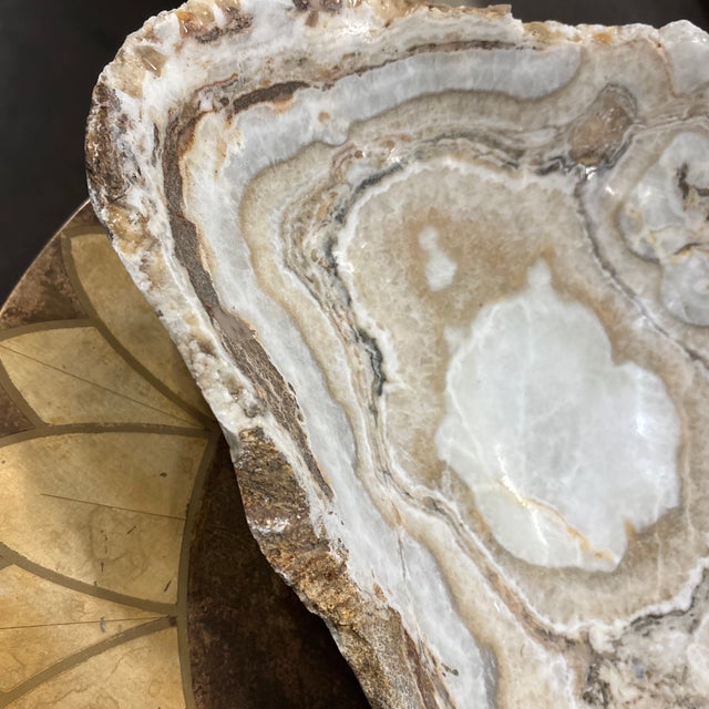 White Wide-Cut Onyx Bowl For Sale - Image 8 of 12