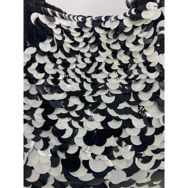 2000 - 2009 Valentino Black and White Paillette Sequin Tote For Sale - Image 5 of 12