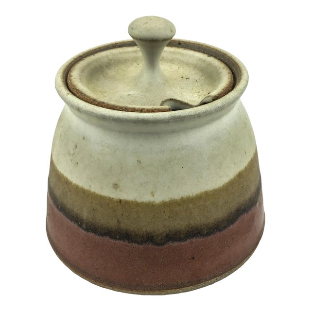 Artisan Hand Thrown Clay Salt or Sugar Cellar For Sale