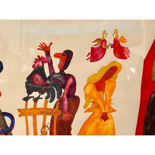 Emma Heinzelmann, Original Graphic Hungarian Illustration Art Emma Heinzelmann Children's Book Art, c.1950-1970's For Sale - Image 12 of 12