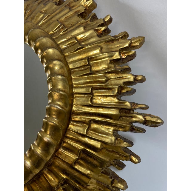 Large Vintage 1960s Florentine Style Sunburst Mirror, Made in Italy For Sale - Image 6 of 18