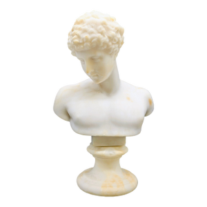 19th Century Grand Tour Alabaster Bust: Capitoline Antinous