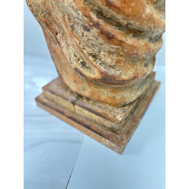 Antique Carved Wood Female Caryatid Holding Vessel on Her Head For Sale - Image 14 of 15