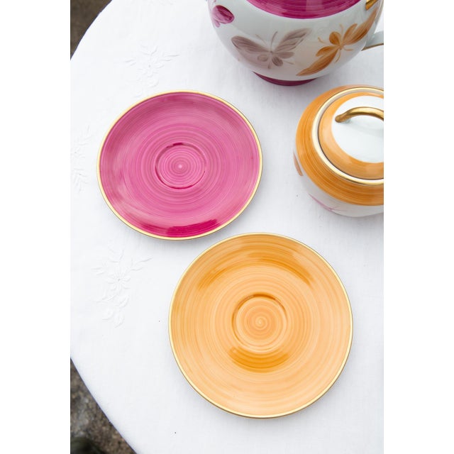 Hand-Painted Limoges Porcelain Tea Service by Marie Daage, 2000s, Set of 20 For Sale - Image 11 of 15