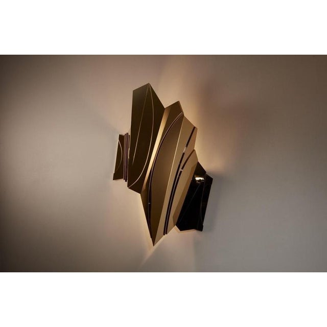 Contemporary Geometric Cross Bitume 03 Wall Lamp by Jennifer Midoz For Sale - Image 3 of 6