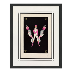 Erté, Letter W Serigraph From Alphabet Suite, Hand Signed, Edition of 350, Framed, 1976