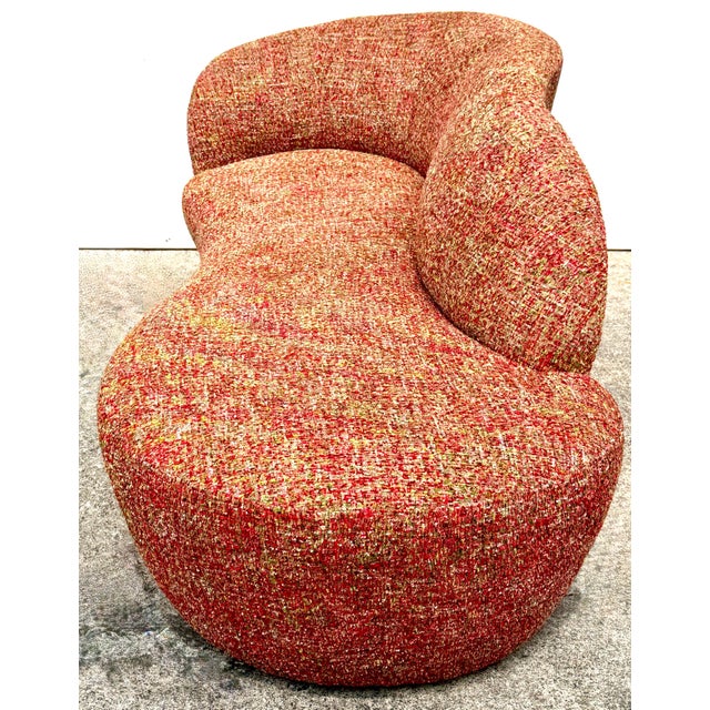 Late 20th Century Weiman Furniture Company Post Modern Serpentine Cloud Sofa, in Boucle For Sale - Image 5 of 15