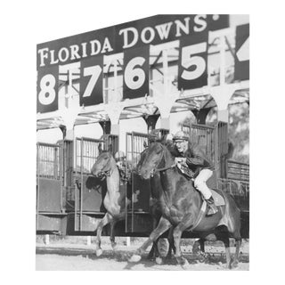 1967 Florida Downs Equestrian Black & White Photograph For Sale