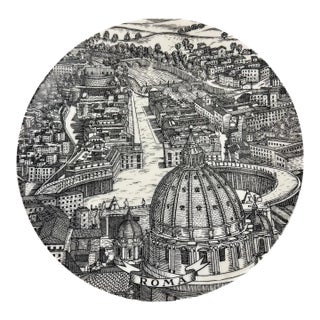Piero Fornasetti Milano Italian Post Modern Roma City Cabinet Plate For Sale
