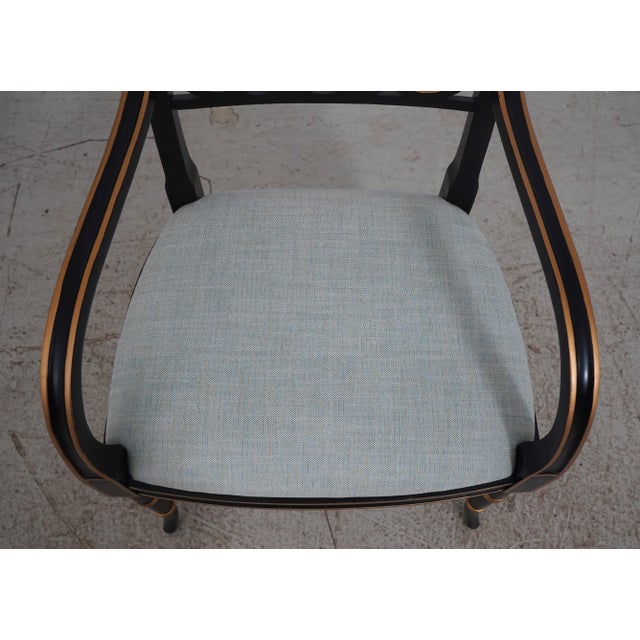 Regency Style Black Paint Decorated Armchair For Sale - Image 10 of 12