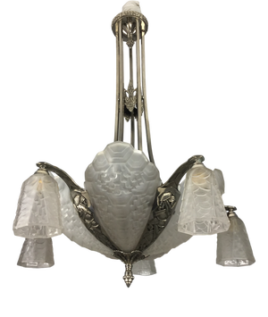 Art Deco Chandelier by André Nuet & Charles Schneider, 1920s