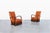 Mid-Century Modern Vintage French Art Deco Leather and Walnut Lounge Chairs, 1940s For Sale - Image 3 of 14
