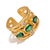 Contemporary Emerald & Diamond Regal Adjustable Gold Ring, Size 8 For Sale - Image 3 of 9