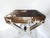 Vintage French Cowhide & Stainless Steel Footstool attributed to 23homedesign For Sale - Image 5 of 8