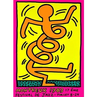 1983, Keith Haring "Montreux Jazz Festival Pink" Poster For Sale