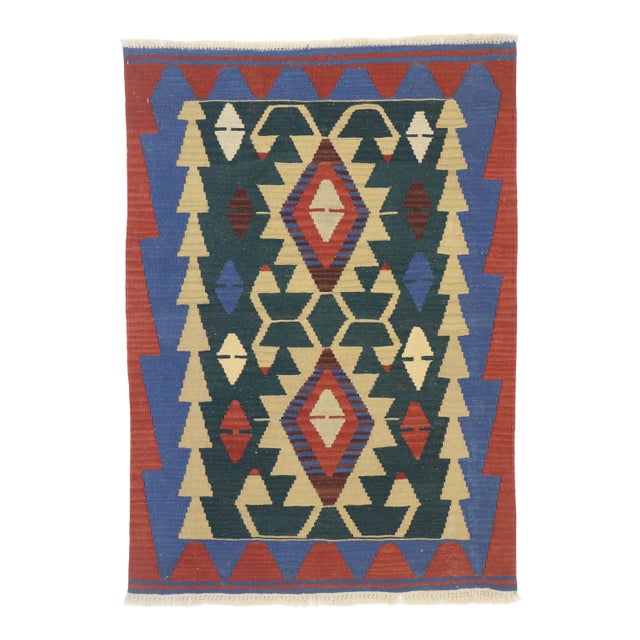 Vintage Persian Shiraz Kilim Rug - 02'11 X 04'01. For Sale