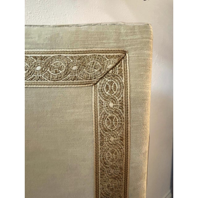 Custom 4-Panel Velvet Folding Screen For Sale - Image 4 of 4