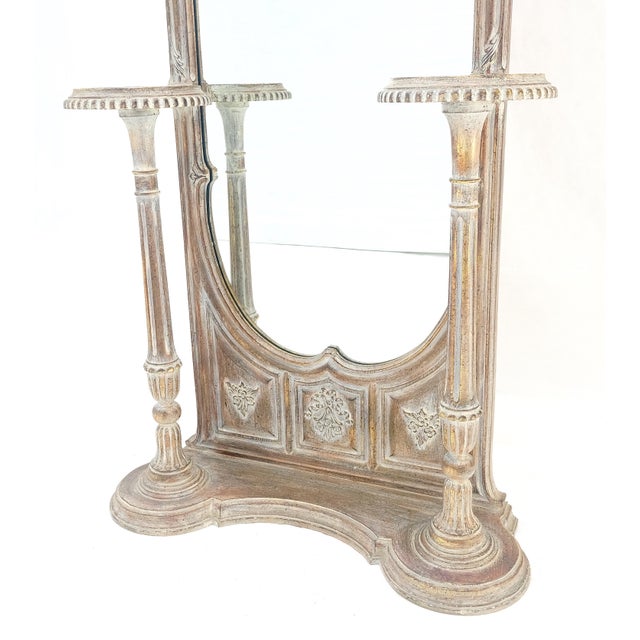 Very Fine Carved & Gilt Wood Pier Mirror Built in Pedestals Flower Stands MINT! For Sale - Image 13 of 13