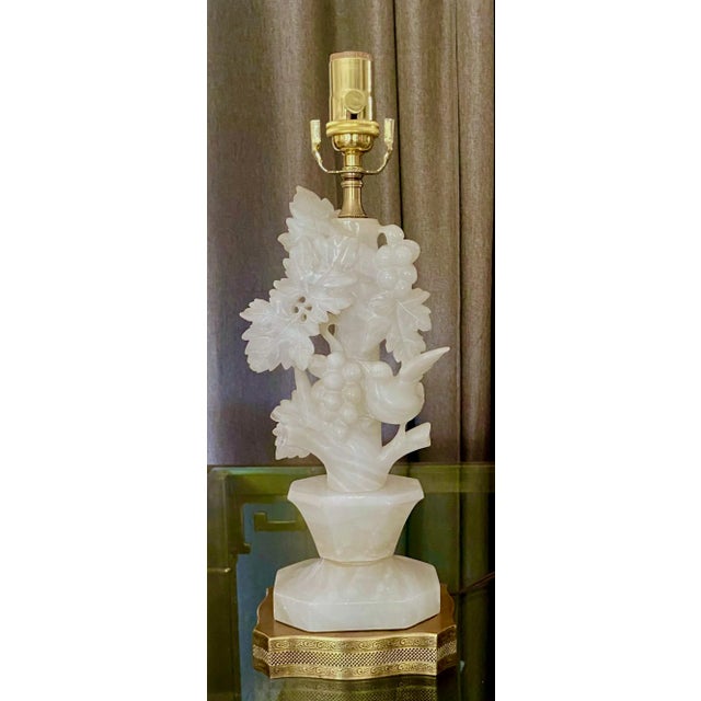 Single Italian Bird Branch Alabaster Table Lamp For Sale - Image 13 of 13