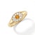 Contemporary Citrine Evil Eye Signet Ring | Pave Diamond Halo Ring | Celestial November Birthstone Ring Us 7 For Sale - Image 3 of 3