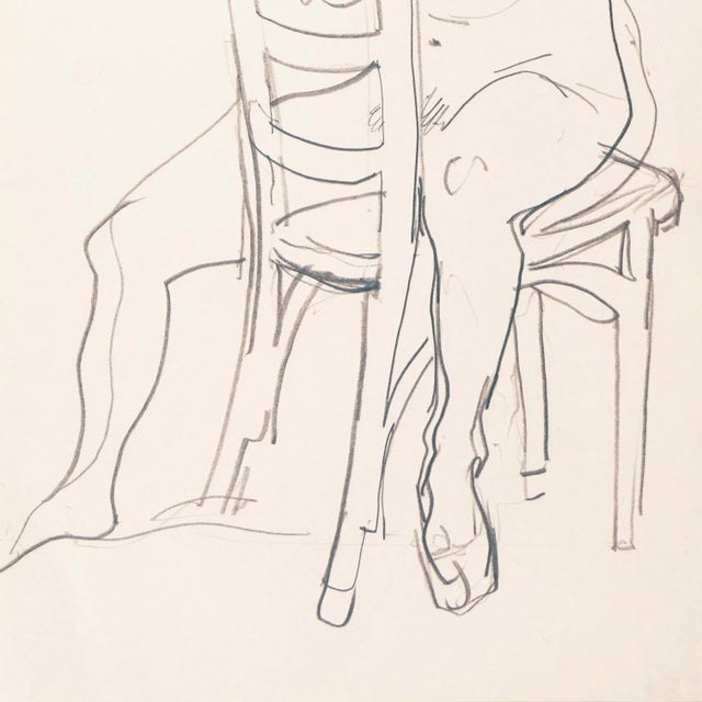 Mid-Century Modern 'Seated Nude' by Victor Di Gesu, Paris, Louvre, Salon D'Automne, Académie Chaumière, San Francisco Art Association, Los Angeles County Museum of Art For Sale - Image 3 of 7