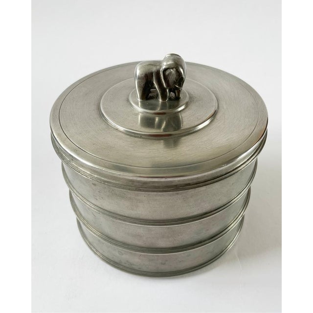Art Deco Pewter Jar by Sylvia Stave for C. G. Hallberg, 1930s For Sale - Image 3 of 9