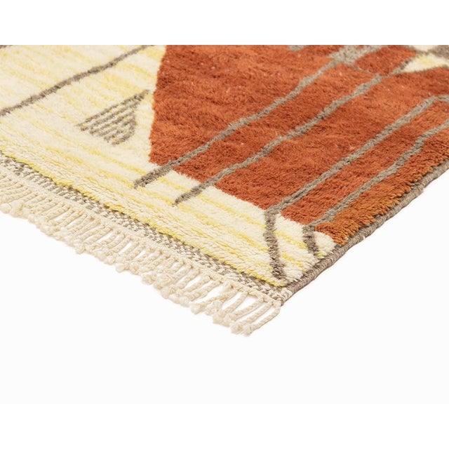 Art Deco Premium Hand-Knotted Moroccan Wool Rug | 8'6" X 5'7" | One of a Kind For Sale - Image 3 of 7