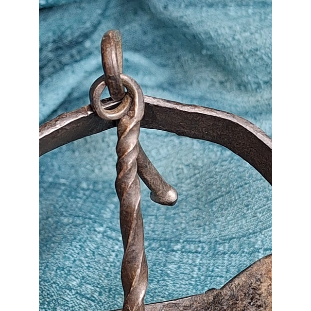 Rare 18th C Wrought Iron 4-Wick Fat Lamp Primitive Star Crusie Lighting Antique For Sale - Image 9 of 18