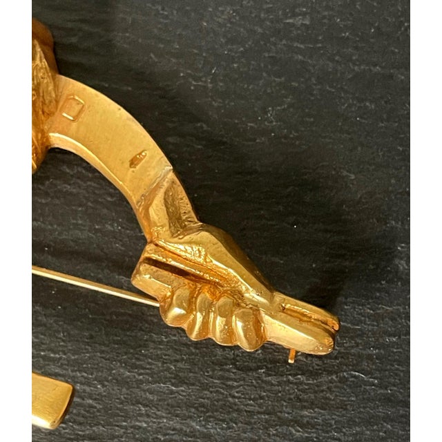 1940s French Art Bronze Brooch St Eloi by Line Vautrin For Sale - Image 5 of 12