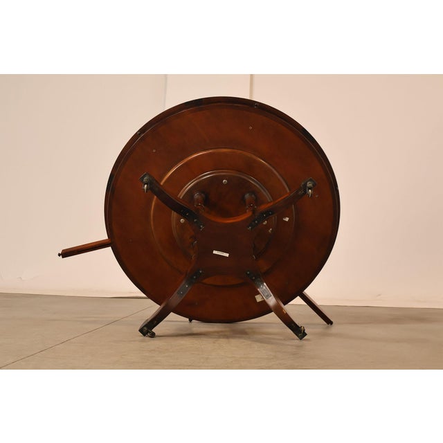 Theodore Alexander Regency Style Flame Mahogany Round Expanding Dining Table For Sale - Image 18 of 18