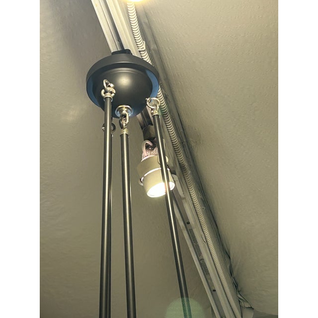 Late 20th Century Oil-Rubbed Bronze Hood Pendant With Opal Glass Shade For Sale - Image 4 of 9