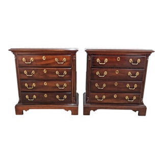 Chippendale Style Mahogany Nightstands - Set of 2 For Sale