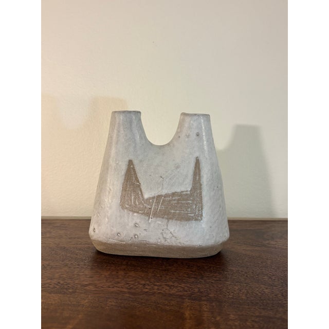 Mid Century American Studio Pottery Double Bud Vase by Frances Simches For Sale In Miami - Image 6 of 8
