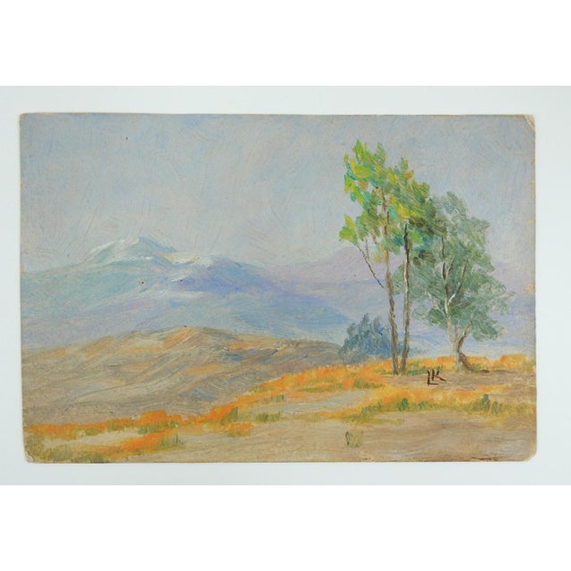 Rustic Early 20th Century Small Mountain Valley Landscape Painting For Sale - Image 3 of 3