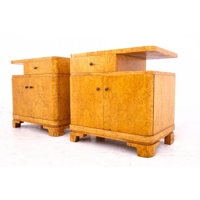 Vintage Polish Art Deco Nightstands, 1930, Set of 2 For Sale - Image 6 of 12