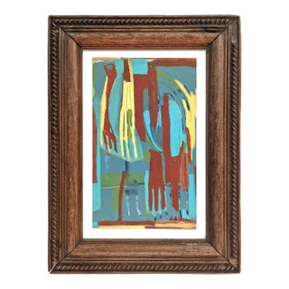 Acrylic and Pastel Abstract Figurative Painting by Anne Abueva For Sale