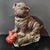 1970s Vintage Shiwan Ware Shar-Pei Dog Sculpture | Handmade Ceramic Figure With Peaches | 12" Tall For Sale - Image 5 of 8