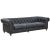American Crafters and Weavers Slate Leather Century Chesterfield Sofa For Sale - Image 3 of 6